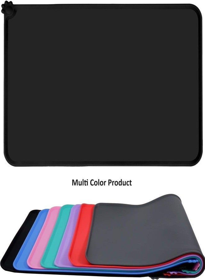 NIL JO Silicone Pet Food Mats Tray Dog Pet Cat Feeding Mat - Waterproof Dog Cat Food Mats -Pet Water Mats for Floors[19x12 Inch](Multicolor) - Image 5